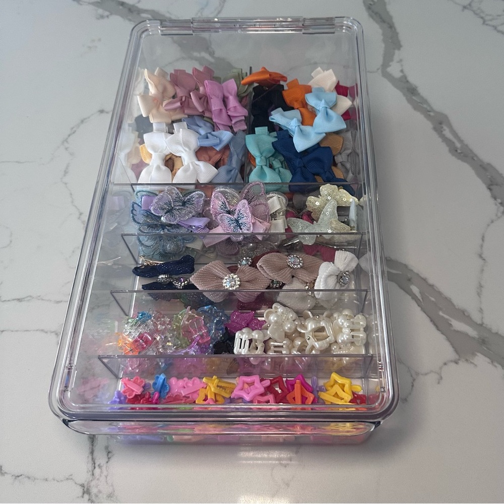 Baby Girl Hair Accessories + Acrylic organizer